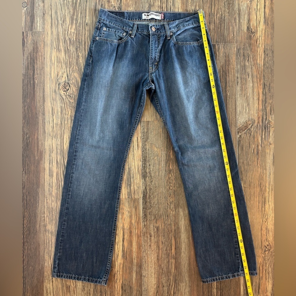 Levi’s 514 Slim Straight Jeans Mens 33 x 32 Dark Wash Blue Denim - Picture 3 of 11